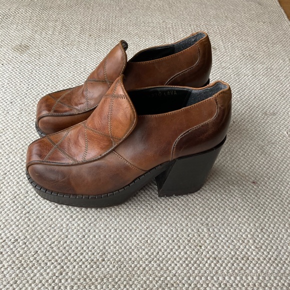 Vintage Patchwork Platform Loafers. Leather upper - Picture 2 of 8